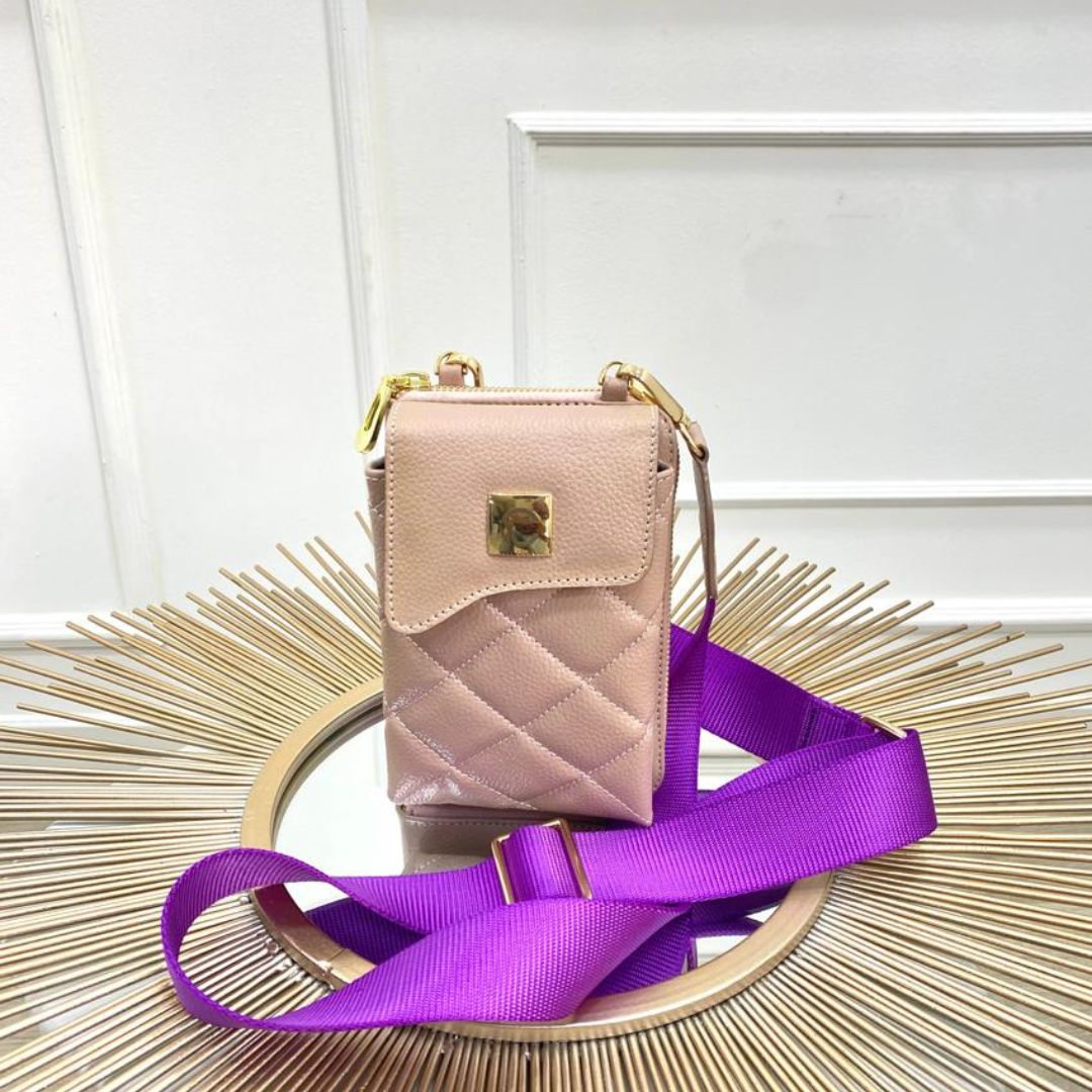 BOLSO CACHATINA - TRIXIE BAG - CUERO TAUPE (RIATA MORADA)