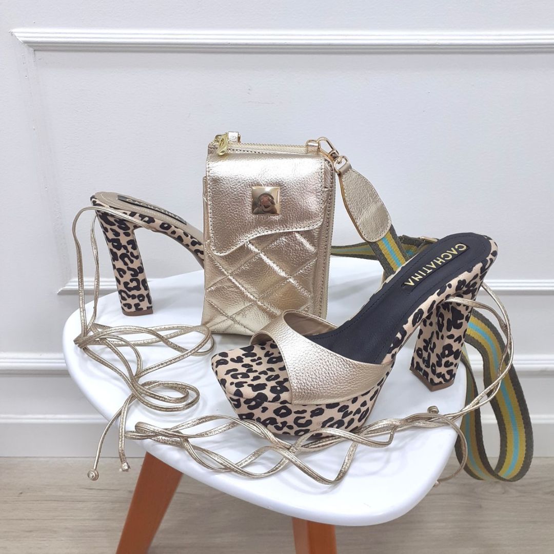 BOLSO CACHATINA - TRIXIE BAG - CUERO DORADO (RIATA VERDE X COLORES)