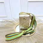 BOLSO CACHATINA - TRIXIE BAG - CUERO DORADO (RIATA VERDE X COLORES)