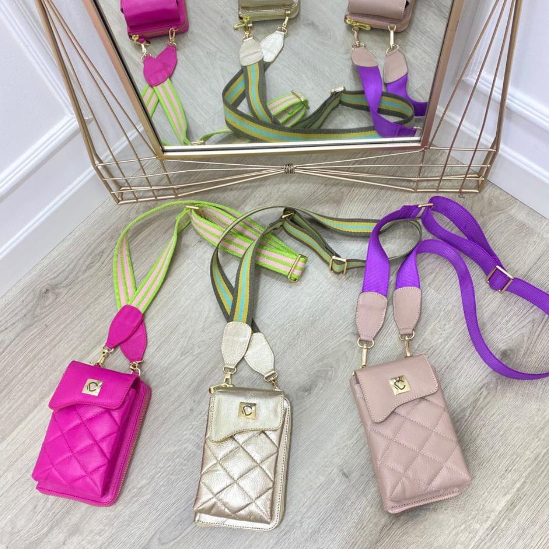 BOLSO CACHATINA - TRIXIE BAG - CUERO TAUPE (RIATA MORADA)