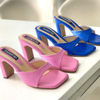 TACÒN - NICKY - 7.5 - CUERO AZUL PRINCESA- CALZADO CACHATINA
