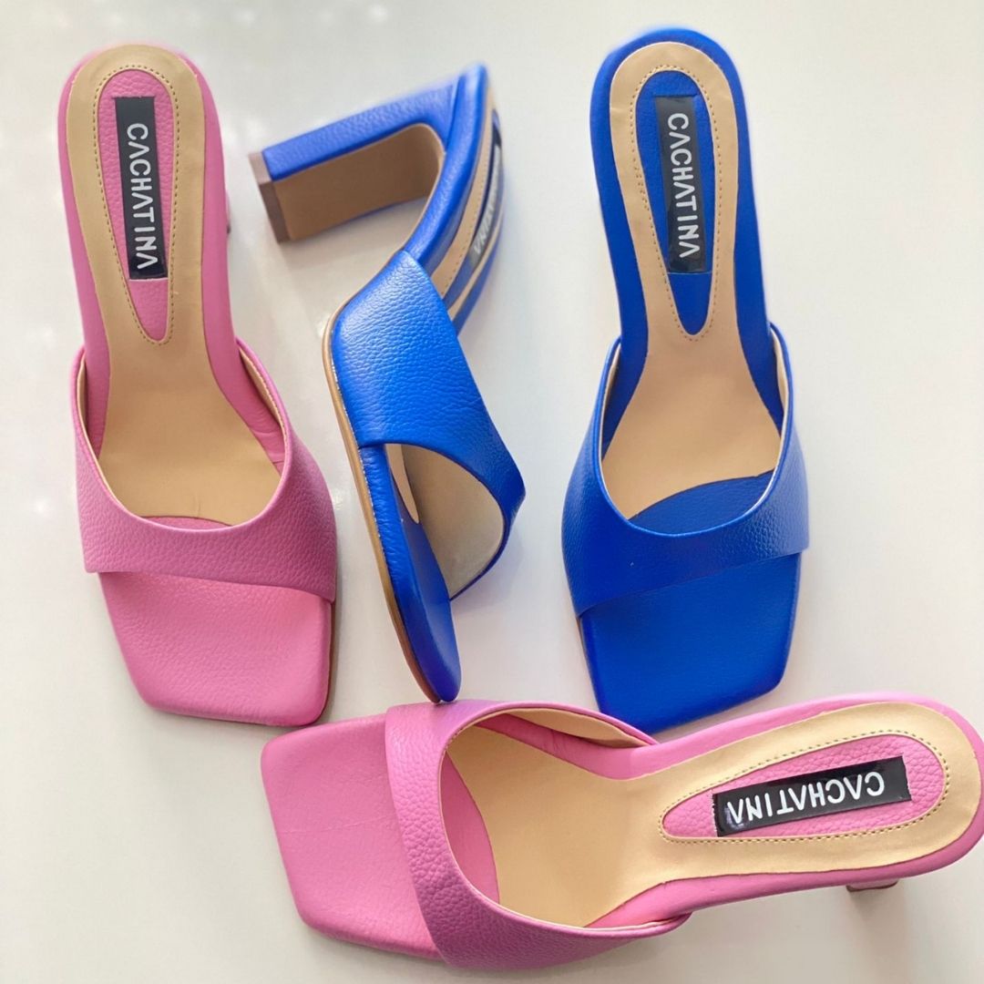 TACÒN - NICKY - 7.5 - CUERO AZUL PRINCESA- CALZADO CACHATINA