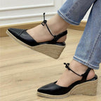 PLATAFORMA - TIZIANA - 5.5 - CUERO NEGRO - CALZADO CACHATINA