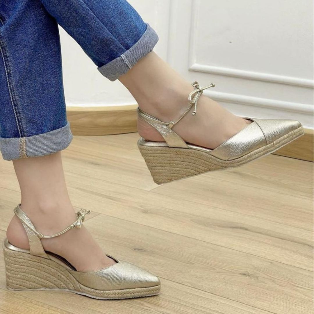 CALZADO CACHATINA - PLATAFORMA MUJER - TIZIANA STORE - CUERO DORADO - ALTURA 5.5 (7.5 CM)