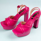 TACÒN - LETONIA - 12 CM - CUERO FUCSIA - CALZADO CACHATINA