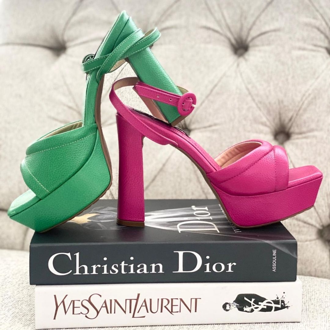 TACÒN - LETONIA - 12 CM - CUERO FUCSIA - CALZADO CACHATINA