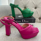 TACÒN - LETONIA - 12 CM - CUERO FUCSIA - CALZADO CACHATINA