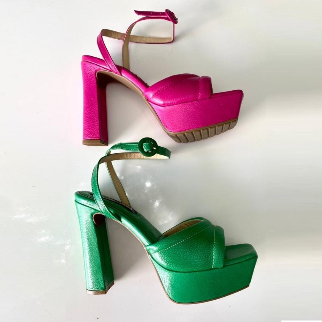 TACÒN - LETONIA - 12 CM - CUERO FUCSIA - CALZADO CACHATINA