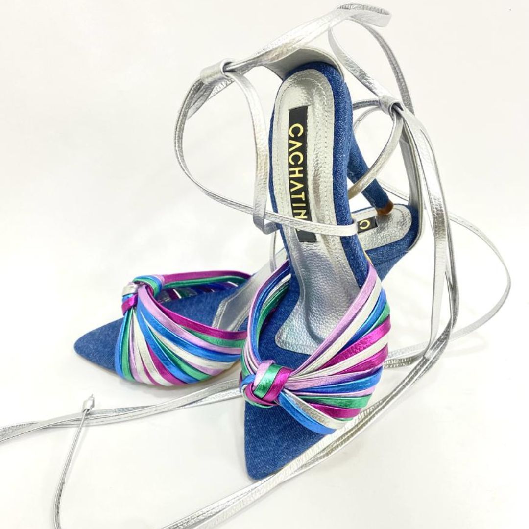 CALZADO CACHATINA - TACON MUJER - JAIDIN - DENIM NEUTRO X COLORES - ALTURA 8.5 (11 CM)