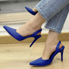 TACÒN - KAPRINA - 8.5 - CUERO AZUL PRINCESA - CALZADO CACHATINA