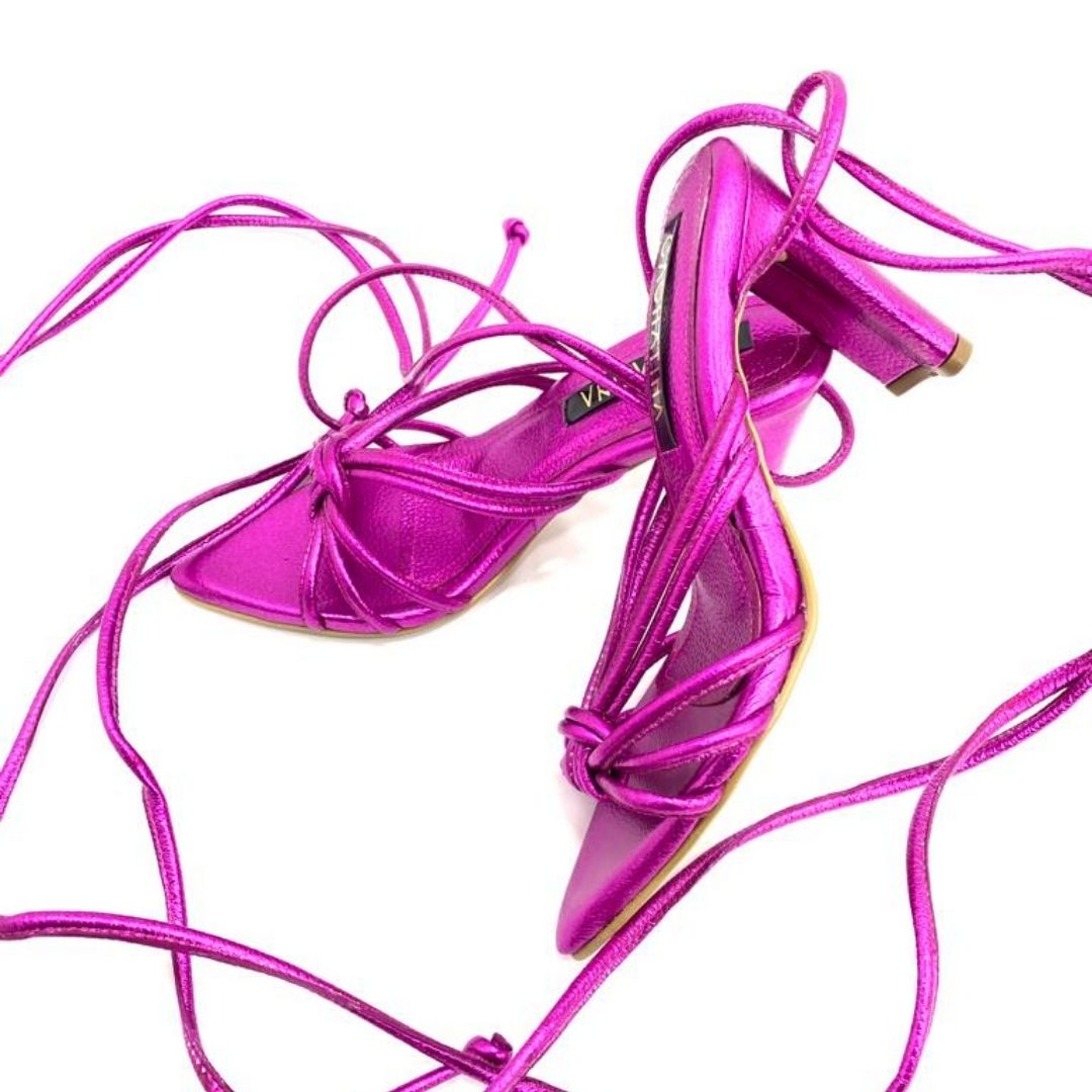 CALZADO CACHATINA - TACON MUJER - PAINET - CUERO FUCSIA - ALTURA 7.5 (10 CM)