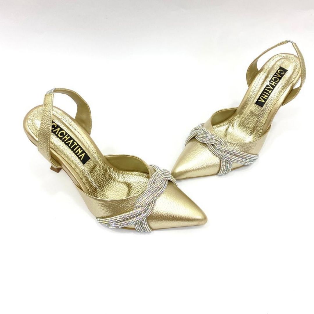TACÒN - RISS - 7.5 - CUERO DORADO X TORNASOL - CALZADO CACHATINA