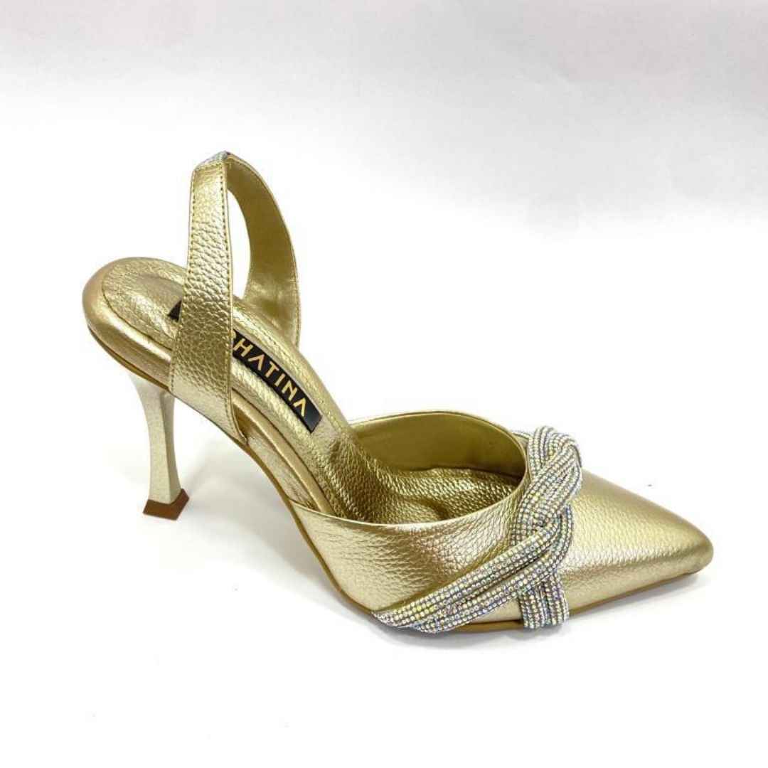 TACÒN - RISS - 7.5 - CUERO DORADO X TORNASOL - CALZADO CACHATINA