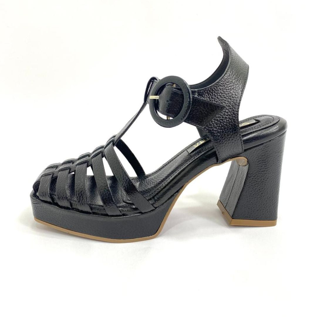 TACÒN - SNOW - 7.5 - CUERO NEGRO - CALZADO CACHATINA