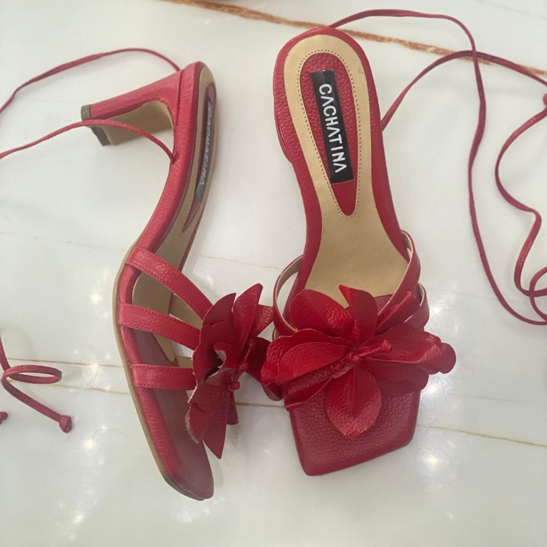 TACÓN - BELEN - 5.5 - CUERO ROJO - CALZADO CACHATINA