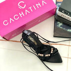 TACÒN - BUDAPE - 7.5 - CUERO NEGRO - CALZADO CACHATINA