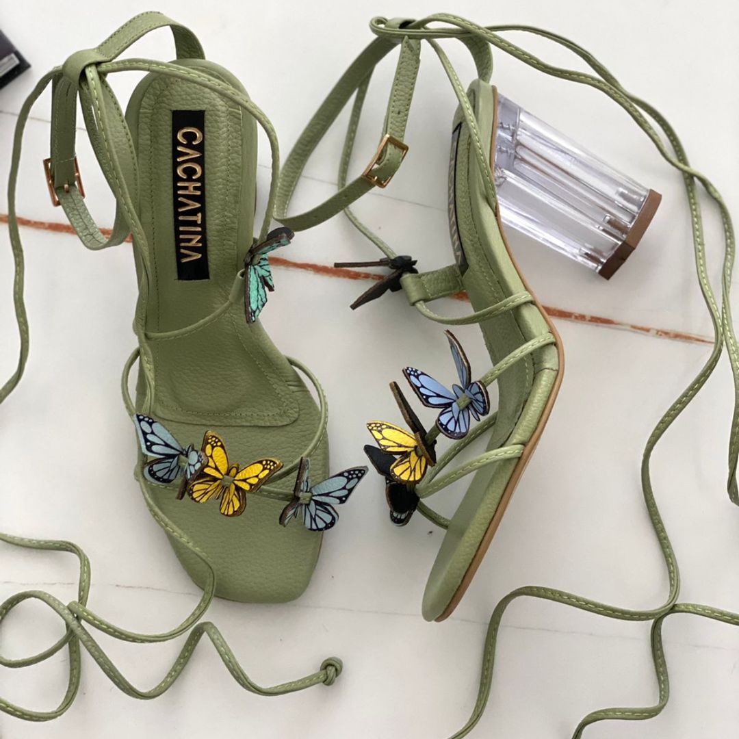TACÓN - CAMERON - 7.5 - CUERO VERDE ALOE - CALZADO CACHATINA