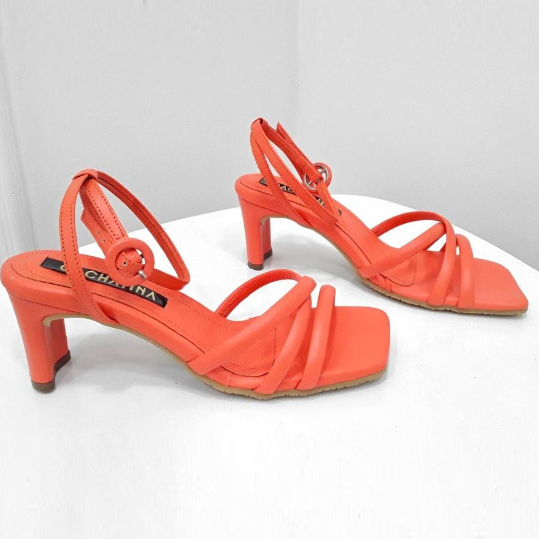 TACÒN - CORUÑA - 5.5 - CUERO NARANJA - CALZADO CACHATINA