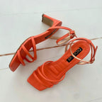 TACÒN - CORUÑA - 5.5 - CUERO NARANJA - CALZADO CACHATINA