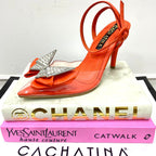 KLARENT - CALZADO CACHATINA - ESTILETO MUJER - CUERO NARANJA - TACON 8.5 (11 CM)