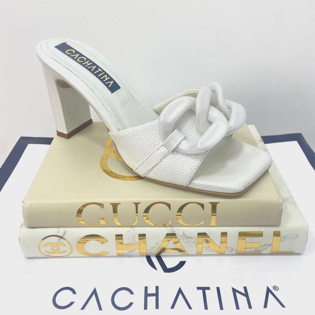 TACÒN - DEMETRIA - 7.5 - CUERO BLANCO - CALZADO CACHATINA