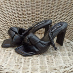 TACÓN - ELEANOR - 7.5 - CUERO NEGRO - CALZADO CACHATINA