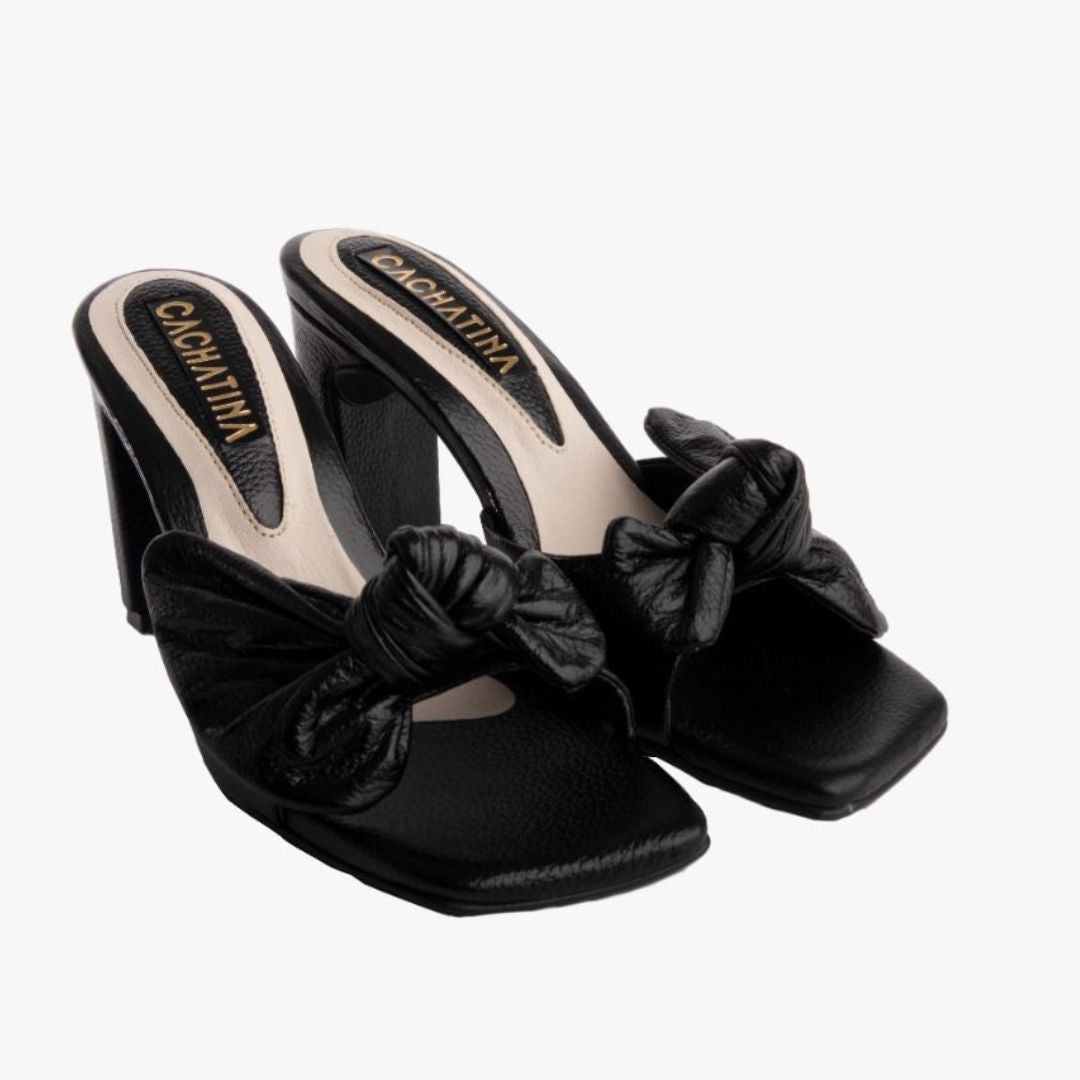 TACÒN - EREN - 7.5 - CUERO NEGRO - CALZADO CACHATINA