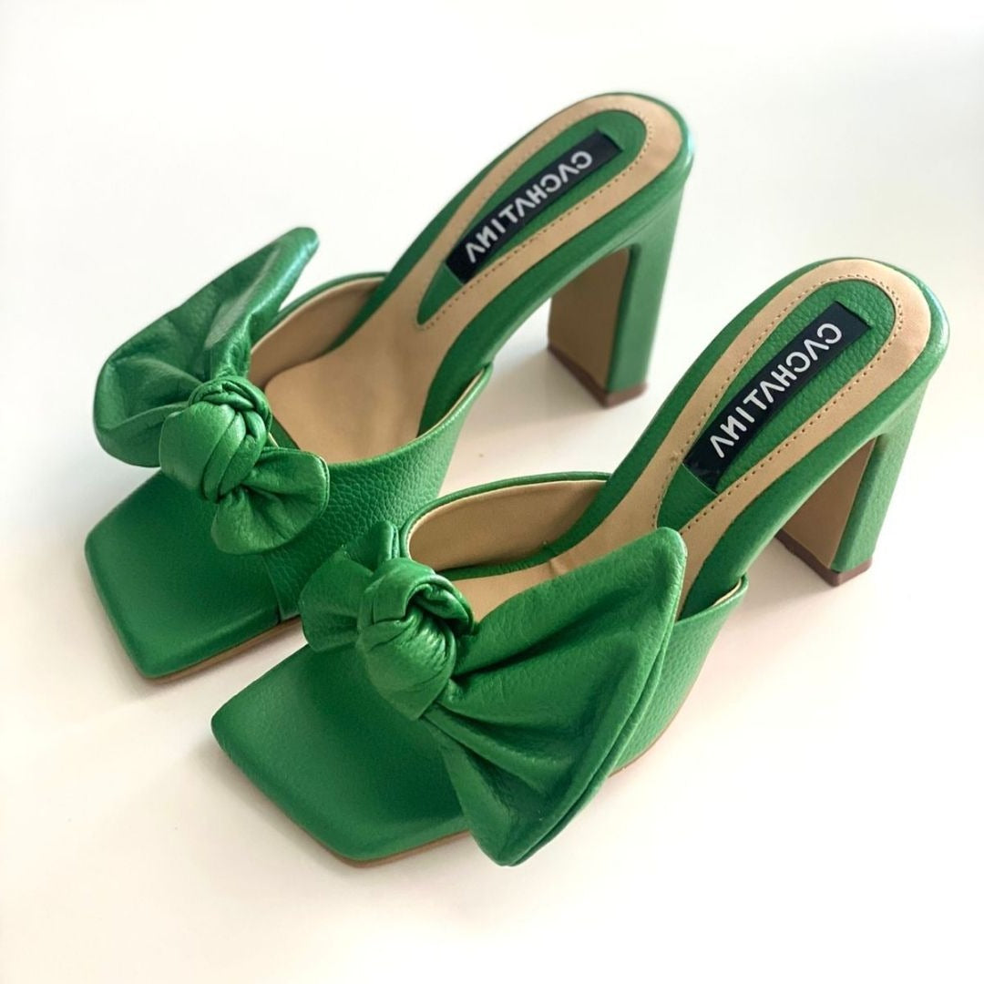 TACÒN - EREN - 7.5 - CUERO VERDE LOZA - CALZADO CACHATINA