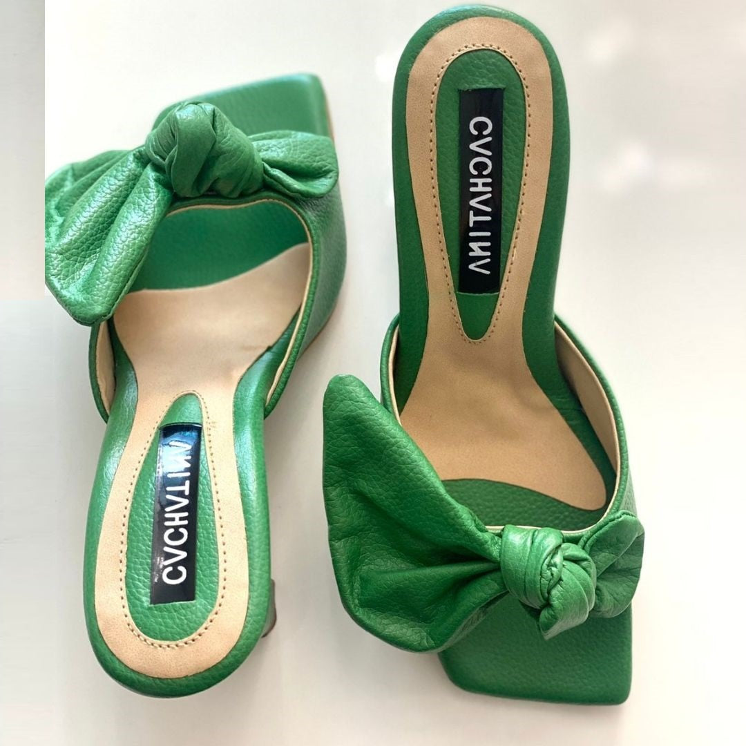 TACÒN - EREN - 7.5 - CUERO VERDE LOZA - CALZADO CACHATINA