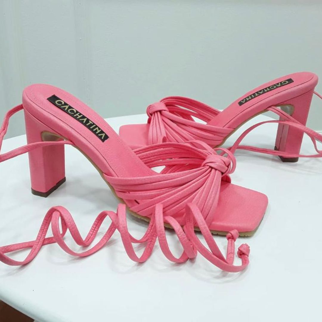 TACÓN - EVELYN - 7.5 - CUERO ROSA FRESA - CALZADO CACHATINA