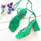 TACÒN - GIGIFAY - 7.5 - CUERO VERDE LOZA - CALZADO CACHATINA