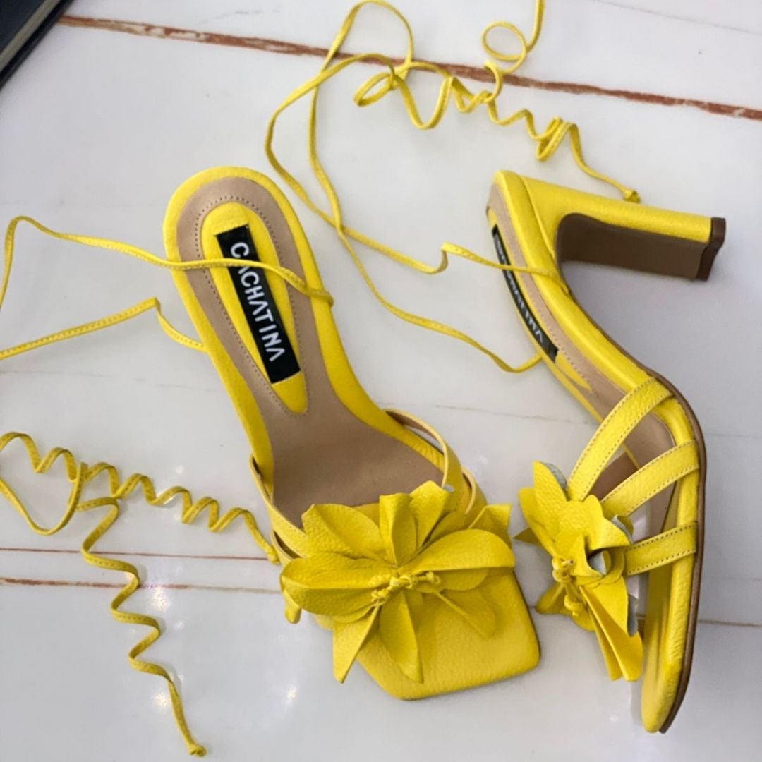 TACÒN - HILARY - 7.5 - CUERO AMARILLO - CALZADO CACHATINA