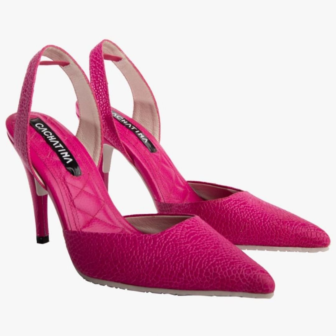 TACÒN - KAPRINA - 8.5 - CUERO FUCSIA - CALZADO CACHATINA