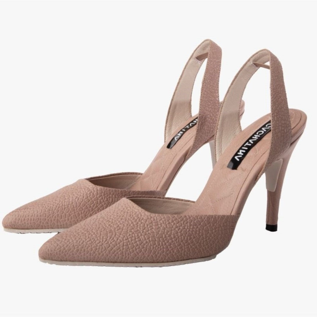 TACÒN - KAPRINA - 8.5 - CUERO TAUPE - CALZADO CACHATINA