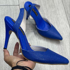 TACÒN - KAPRINA - 8.5 - CUERO AZUL PRINCESA - CALZADO CACHATINA
