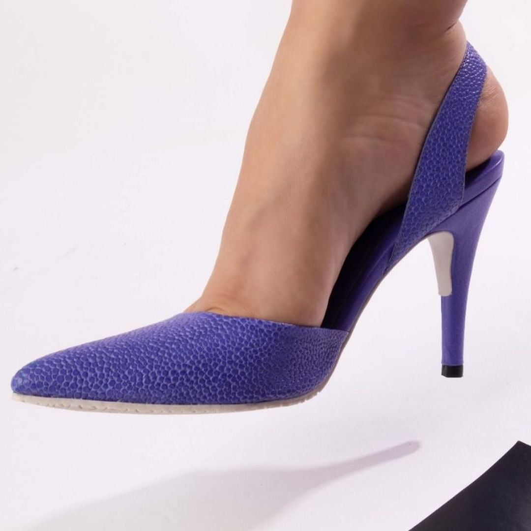TACÒN - KAPRINA - 8.5 - CUERO AZUL BIGARA - CALZADO CACHATINA
