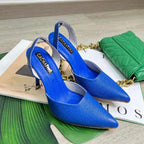 TACÒN - KAPRINA - 8.5 - CUERO AZUL PRINCESA - CALZADO CACHATINA