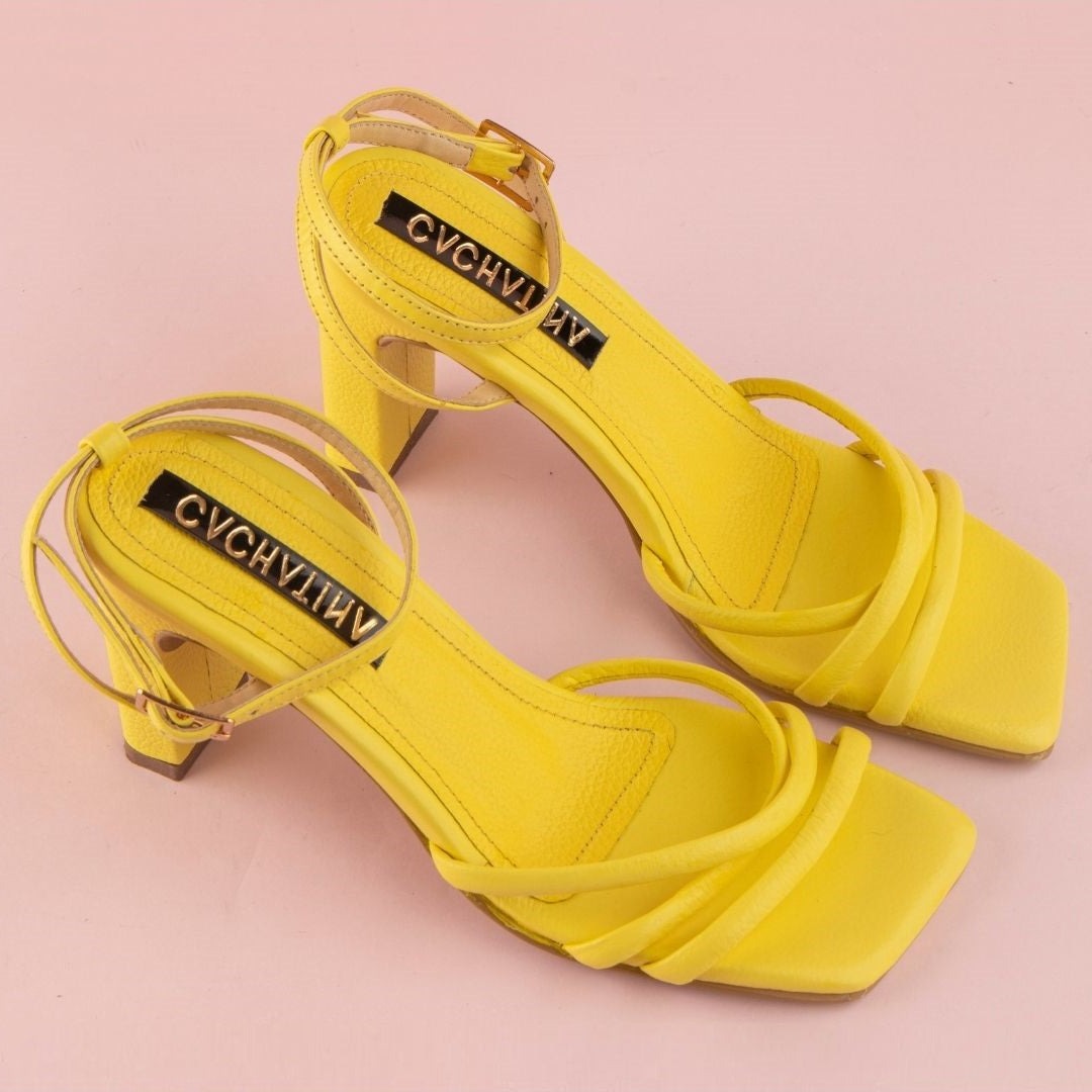 TACÒN - KOREA - 7.5 - CUERO AMARILLO - CALZADO CACHATINA