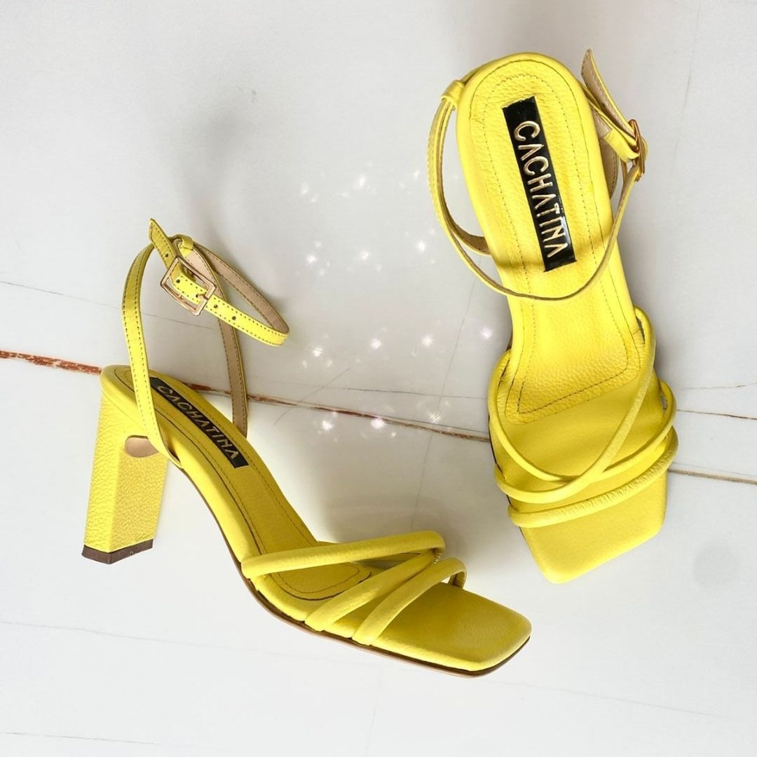 TACÒN - KOREA - 7.5 - CUERO AMARILLO - CALZADO CACHATINA