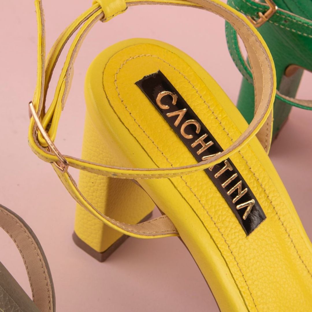 TACÒN - KOREA - 7.5 - CUERO AMARILLO - CALZADO CACHATINA