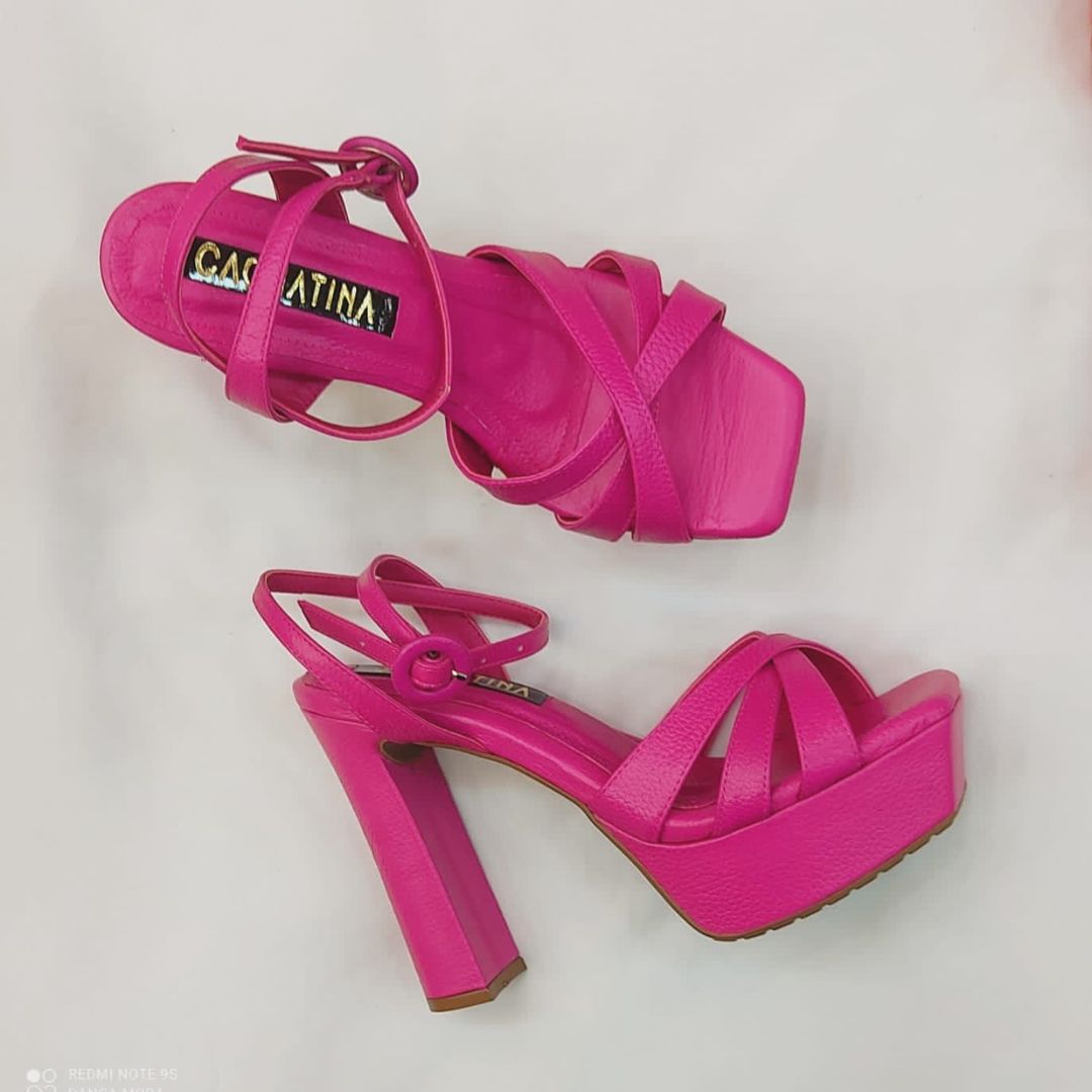 TACÒN - NAGORY - 12 CM - CUERO FUCSIA - CALZADO CACHATINA
