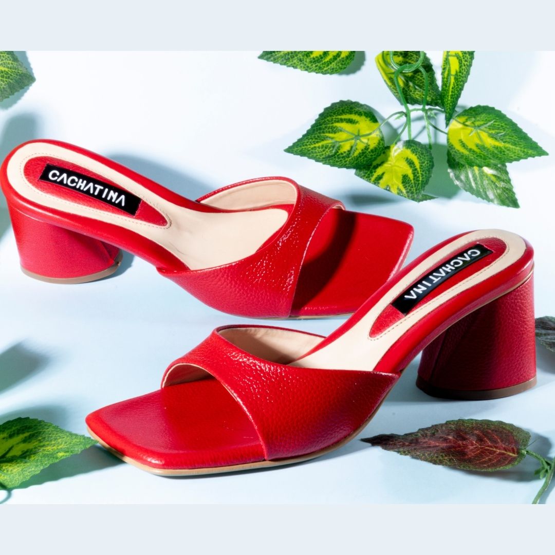 TACÒN - NIGERIA - 5.5 - CUERO ROJO - CALZADO CACHATINA