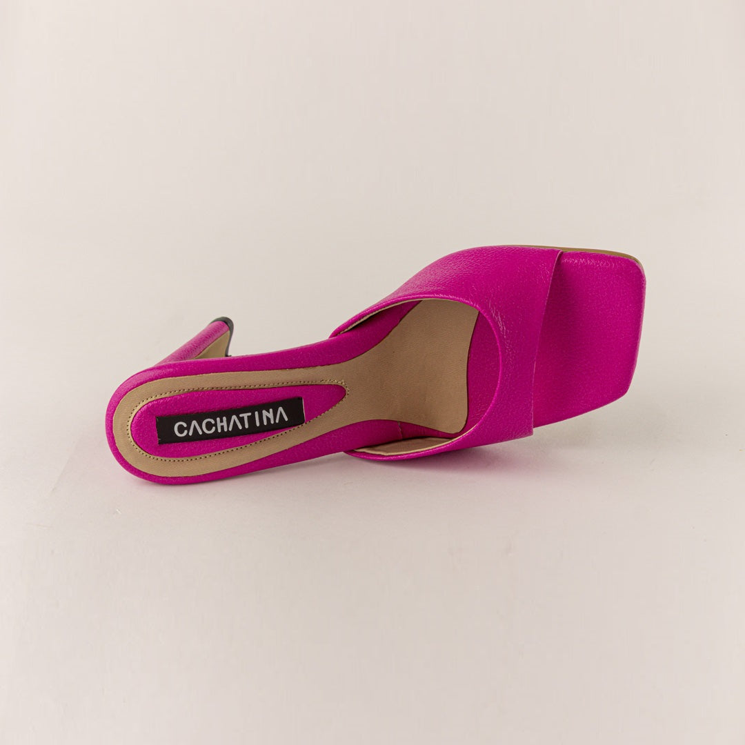 TACÒN - NICKY - 7.5 - CUERO FUCSIA - CALZADO CACHATINA