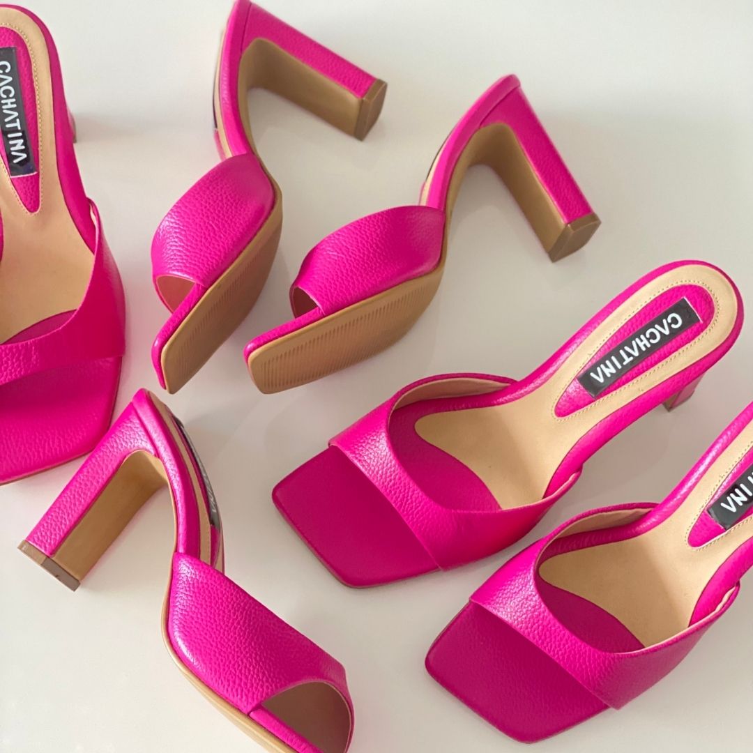 TACÒN - NICKY - 7.5 - CUERO FUCSIA - CALZADO CACHATINA