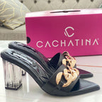 TACÓN - POLONIA - 7.5 - CUERO NEGRO - CALZADO CACHATINA