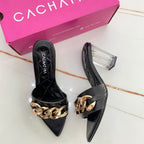 TACÓN - POLONIA - 7.5 - CUERO NEGRO - CALZADO CACHATINA