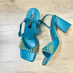 TACÒN ELEGANTE - SEICHEL ALTURA 7 Y MEDIO - CUERO AZUL LAGO