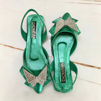 ZUECO CACHATINA - TEYLOR - CUERO VERDE METALIZADO - CALZADO CACHATINA