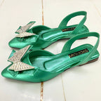 ZUECO CACHATINA - TEYLOR - CUERO VERDE METALIZADO - CALZADO CACHATINA
