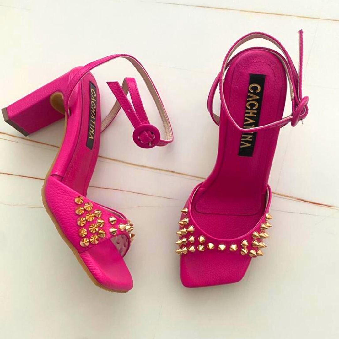 TACÒN ELEGANTE - VALKIRIA ALTURA 7 Y MEDIO - CUERO FUCSIA CALZADO CACHATINA